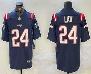 Mens New England Patriots #24 Ty Law Navy Blue Vapor Stitched Limited Jersey